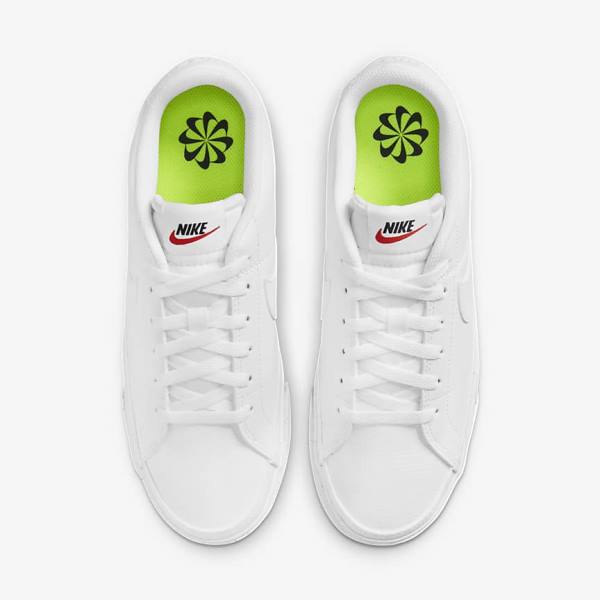 Trampki Damskie Nike Court Legacy Next Nature Białe Czarne Białe | NK192BUR