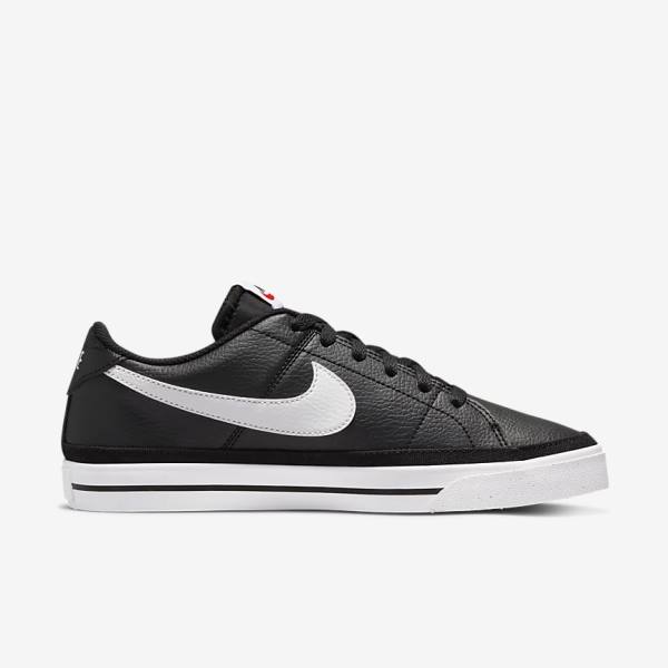 Trampki Damskie Nike Court Legacy Next Nature Czarne Pomarańczowe Białe | NK519HKS