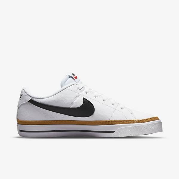 Trampki Damskie Nike Court Legacy Next Nature Białe Pomarańczowe Czarne | NK851FRE