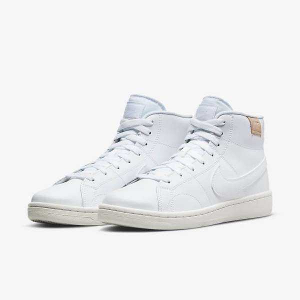 Trampki Damskie Nike Court Royale 2 Mid Białe | NK978LYH