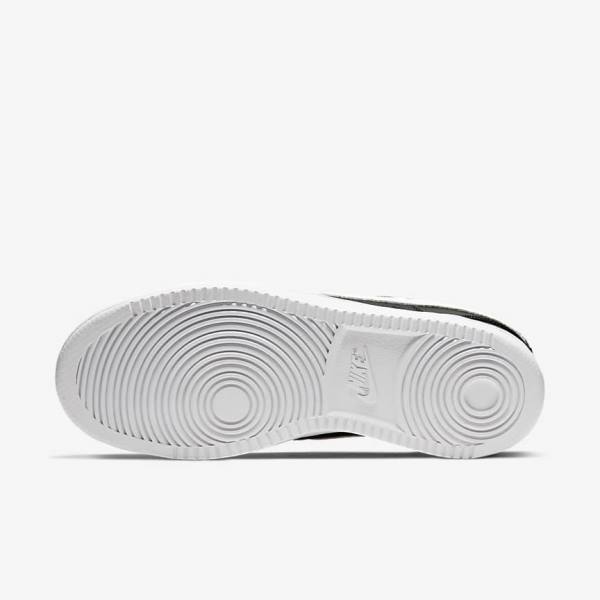 Trampki Damskie Nike Court Vision Low Czarne Białe | NK819HIC