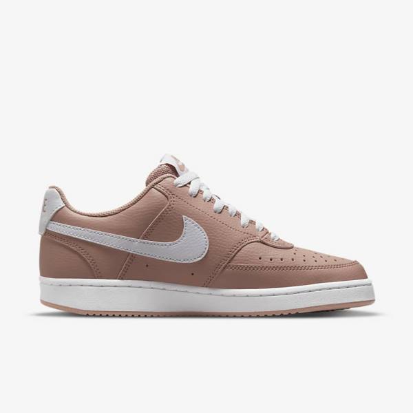 Trampki Damskie Nike Court Vision Low Next Nature Różowe Czarne Białe | NK756TRD