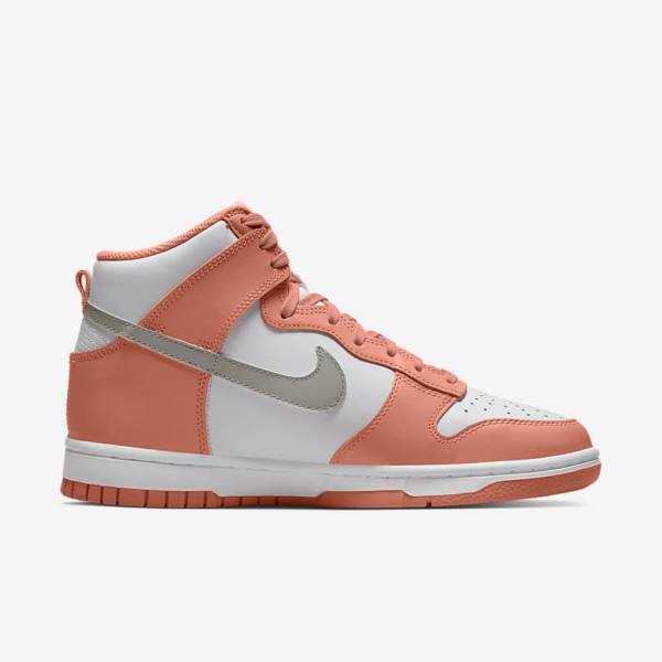 Trampki Damskie Nike Dunk High Czerwone Białe Głęboka | NK528BQL