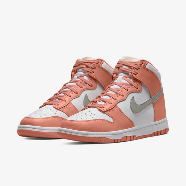 Trampki Damskie Nike Dunk High Czerwone Białe Głęboka | NK528BQL