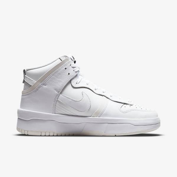 Trampki Damskie Nike Dunk High Up Białe Czarne Białe | NK632EBF