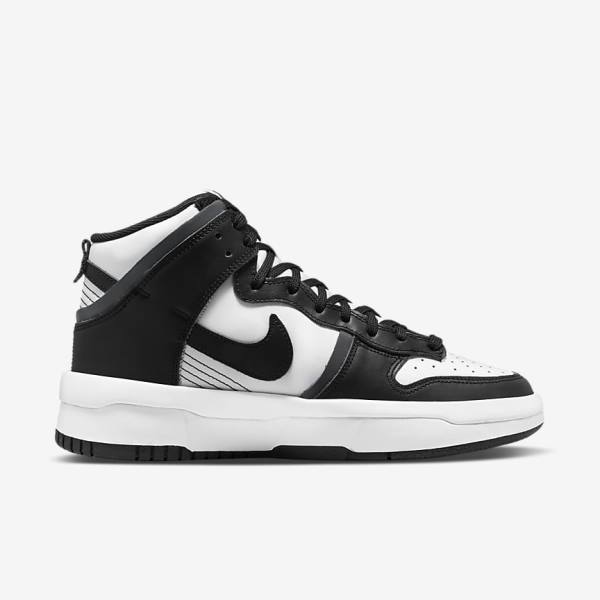 Trampki Damskie Nike Dunk High Up Białe Ciemny Szare Czarne | NK802SWY