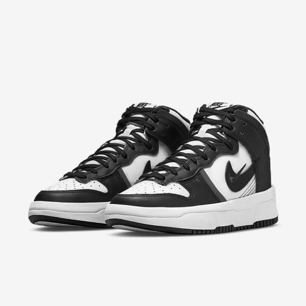 Trampki Damskie Nike Dunk High Up Białe Ciemny Szare Czarne | NK802SWY