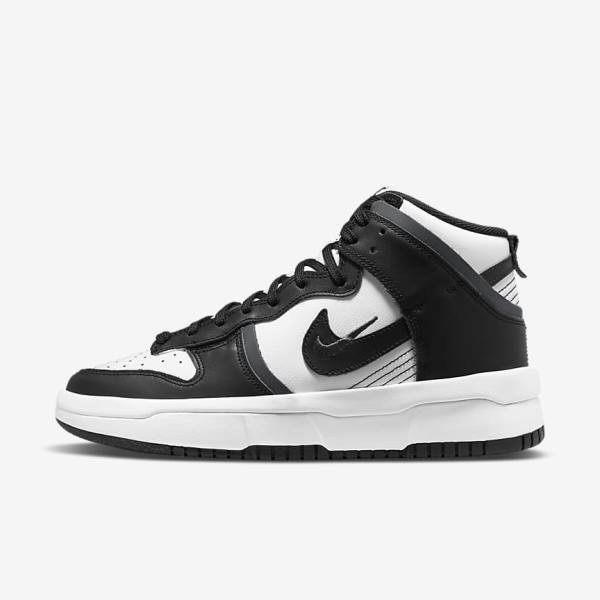 Trampki Damskie Nike Dunk High Up Białe Ciemny Szare Czarne | NK802SWY