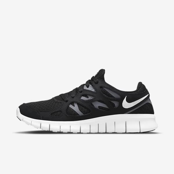 Trampki Damskie Nike Free Run 2 Czarne Ciemny Szare Białe | NK597WPC