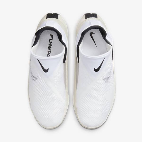 Trampki Damskie Nike Go FlyEase Białe Czarne | NK430BPA