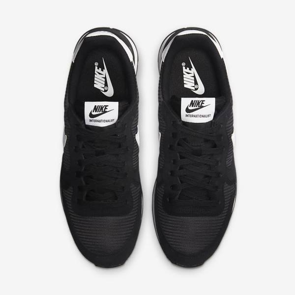 Trampki Damskie Nike Internationalist Czarne Ciemny Szare Białe | NK385TOF