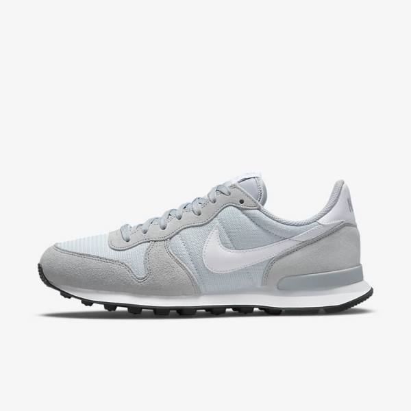 Trampki Damskie Nike Internationalist Szare Platyna Czarne Białe | NK273HUJ