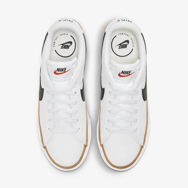 Trampki Damskie Nike NikeCourt Legacy Białe Czarne | NK849RMO