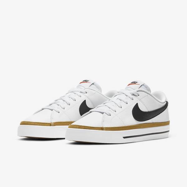 Trampki Damskie Nike NikeCourt Legacy Białe Czarne | NK849RMO