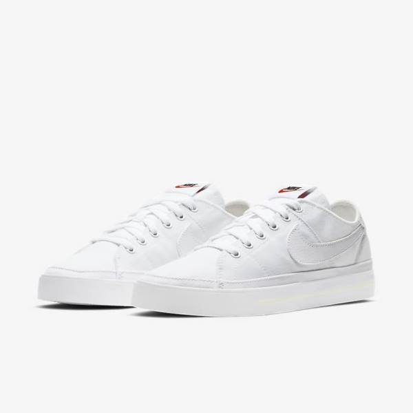 Trampki Damskie Nike NikeCourt Legacy Płócienne Białe | NK724DGQ