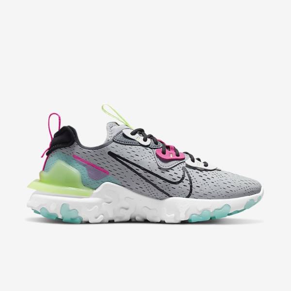 Trampki Damskie Nike React Vision Szare Różowe Czarne | NK641PTN