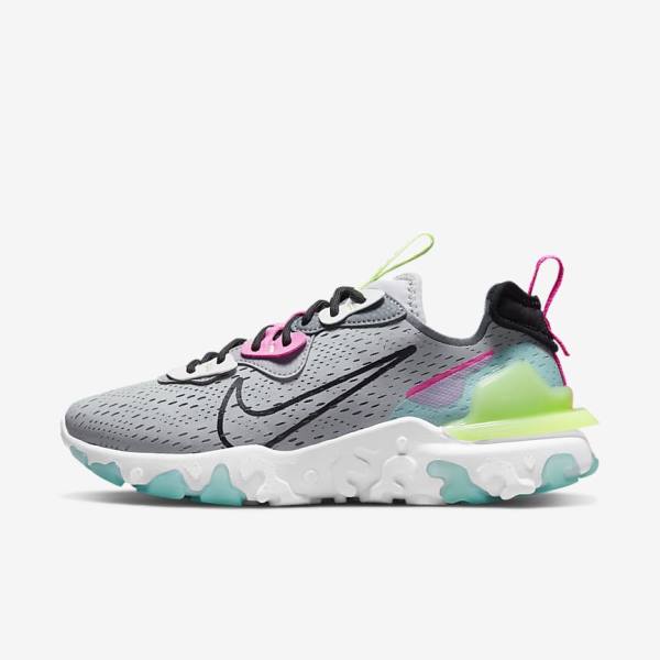 Trampki Damskie Nike React Vision Szare Różowe Czarne | NK641PTN