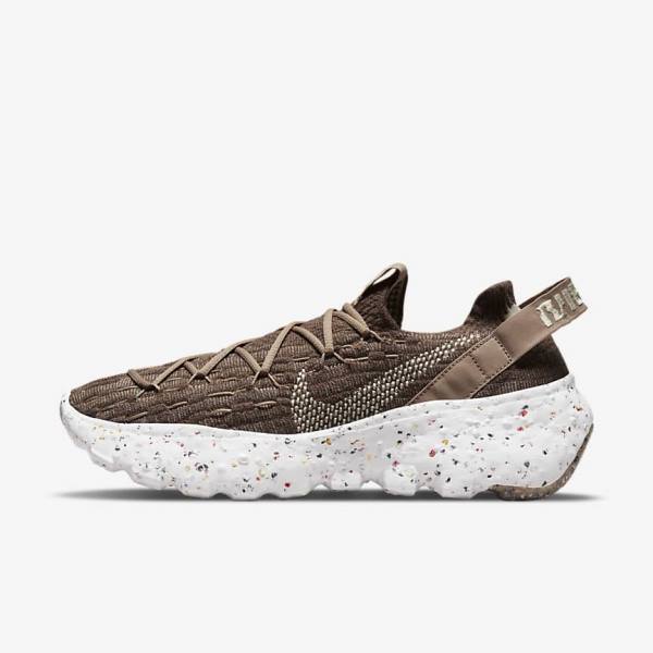 Trampki Damskie Nike Space Hippie 04 Brązowe Białe | NK863TAE