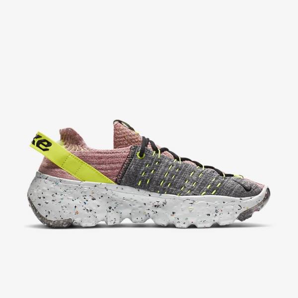 Trampki Damskie Nike Space Hippie 04 Cytrynowy Głęboka Różowe Czarne | NK145RHO