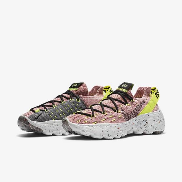 Trampki Damskie Nike Space Hippie 04 Cytrynowy Głęboka Różowe Czarne | NK145RHO