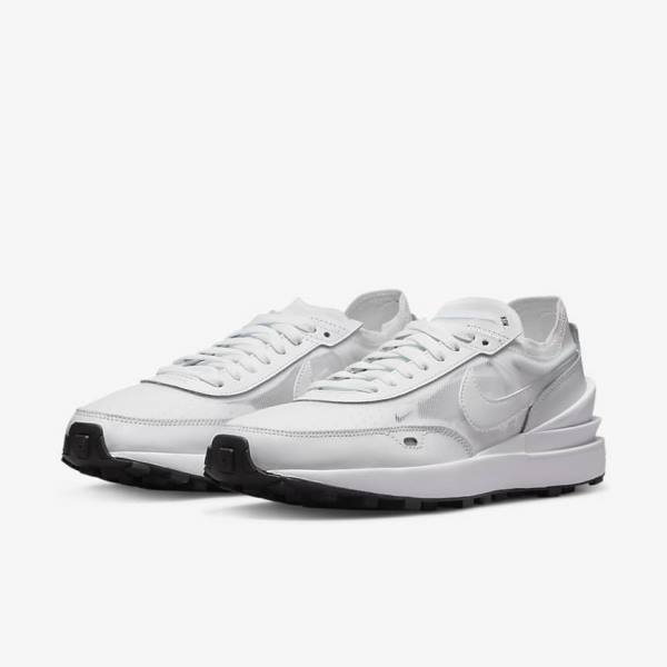 Trampki Damskie Nike Waffle One Białe Czarne Białe | NK163GLU