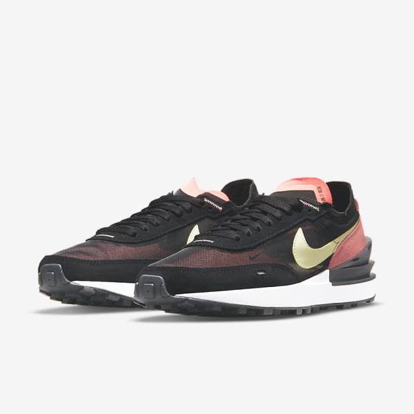 Trampki Damskie Nike Waffle One Czarne Czerwone Głęboka Zielone | NK103FSC