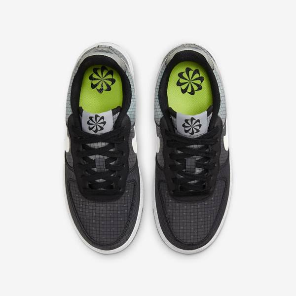 Trampki Dziecięce Nike Air Force 1 Crater Older Czarne Białe | NK532NIW