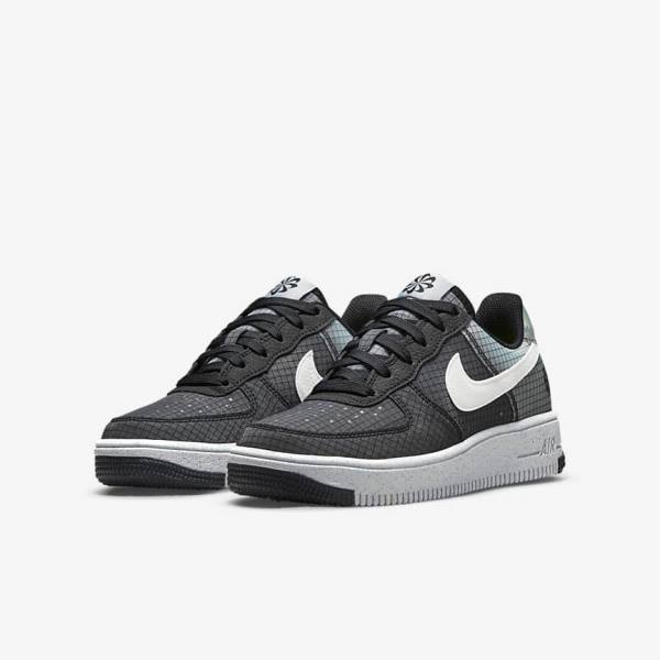 Trampki Dziecięce Nike Air Force 1 Crater Older Czarne Białe | NK532NIW