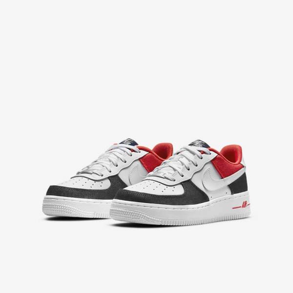 Trampki Dziecięce Nike Air Force 1 LV8 Older Białe Granatowe Czerwone Białe | NK472OKX