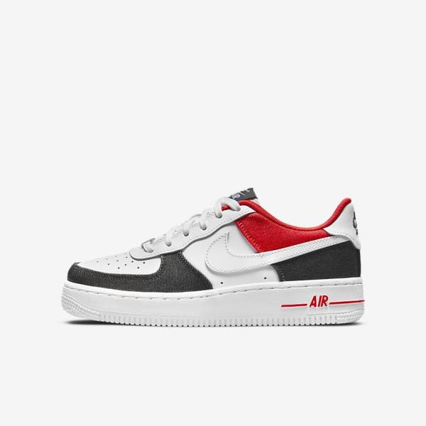 Trampki Dziecięce Nike Air Force 1 LV8 Older Białe Granatowe Czerwone Białe | NK472OKX