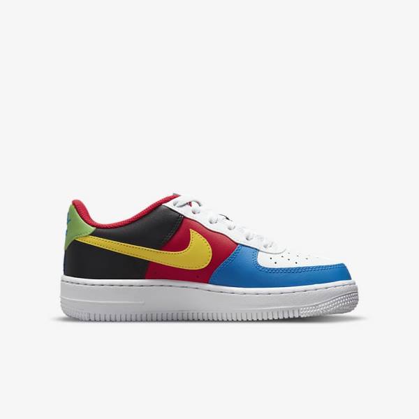 Trampki Dziecięce Nike Air Force 1 LV8 Older Białe Czerwone Królewski Niebieski Złote | NK581RFL