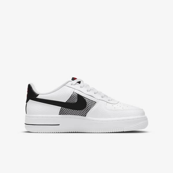 Trampki Dziecięce Nike Air Force 1 LV8 Older Białe Czerwone Białe Czarne | NK649LVU