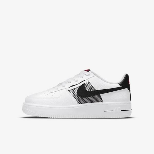 Trampki Dziecięce Nike Air Force 1 LV8 Older Białe Czerwone Białe Czarne | NK649LVU