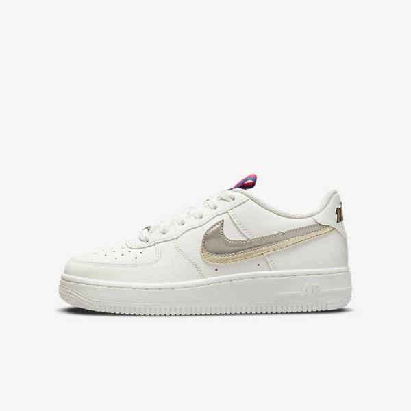 Trampki Dziecięce Nike Air Force 1 LV8 Older Białe Różowe Metal Niebieskie Szare | NK853SVN