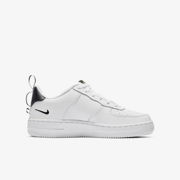 Trampki Dziecięce Nike Air Force 1 LV8 Utility Older Białe Czarne Żółte Białe | NK679HNR