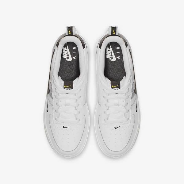 Trampki Dziecięce Nike Air Force 1 LV8 Utility Older Białe Czarne Żółte Białe | NK679HNR