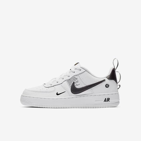 Trampki Dziecięce Nike Air Force 1 LV8 Utility Older Białe Czarne Żółte Białe | NK679HNR