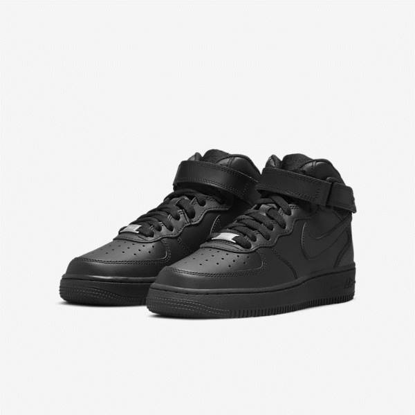 Trampki Dziecięce Nike Air Force 1 Mid LE Older Czarne | NK267FYD