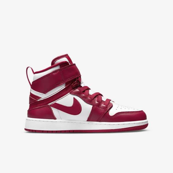 Trampki Dziecięce Nike Air Jordan 1 Hi FlyEase Older Czerwone Białe | NK469RIJ