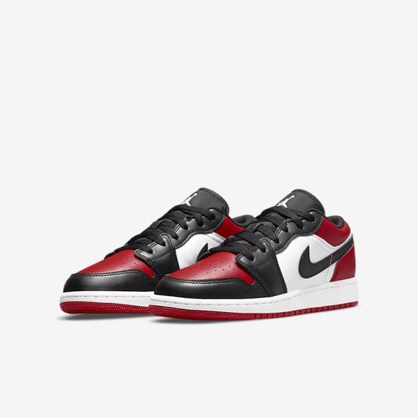 Trampki Dziecięce Nike Air Jordan 1 Low Older Czerwone Czarne Białe | NK250JNE