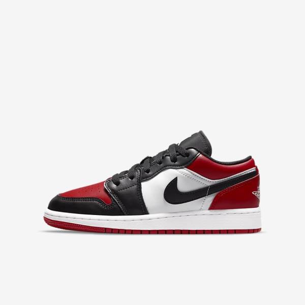 Trampki Dziecięce Nike Air Jordan 1 Low Older Czerwone Czarne Białe | NK250JNE