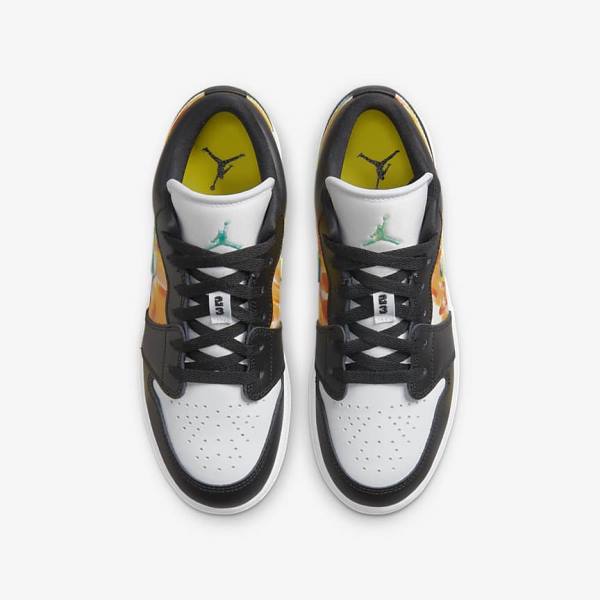 Trampki Dziecięce Nike Air Jordan 1 Low SE Older Czarne Pomarańczowe Białe | NK425VKS