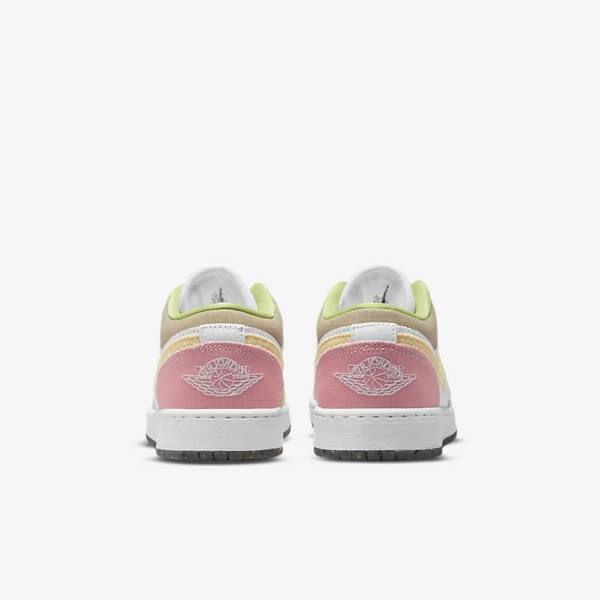 Trampki Dziecięce Nike Air Jordan 1 Low SE Older Białe Zielone | NK531FYK