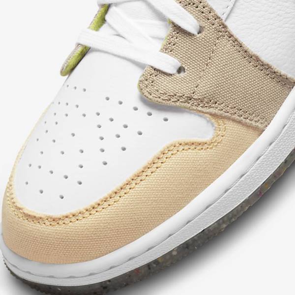 Trampki Dziecięce Nike Air Jordan 1 Low SE Older Białe Zielone | NK531FYK