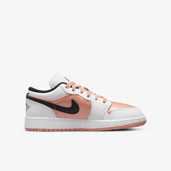 Trampki Dziecięce Nike Air Jordan 1 Low Older Białe Czarne | NK608WEC