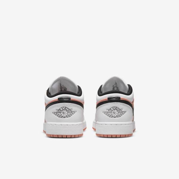 Trampki Dziecięce Nike Air Jordan 1 Low Older Białe Czarne | NK608WEC