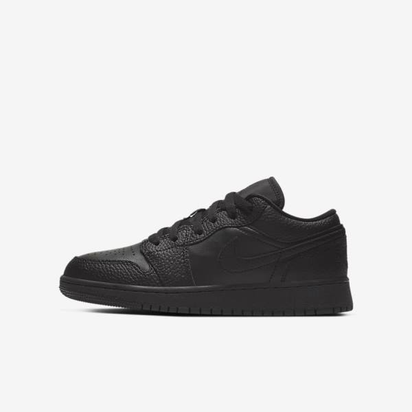 Trampki Dziecięce Nike Air Jordan 1 Low Older Czarne | NK827BTV