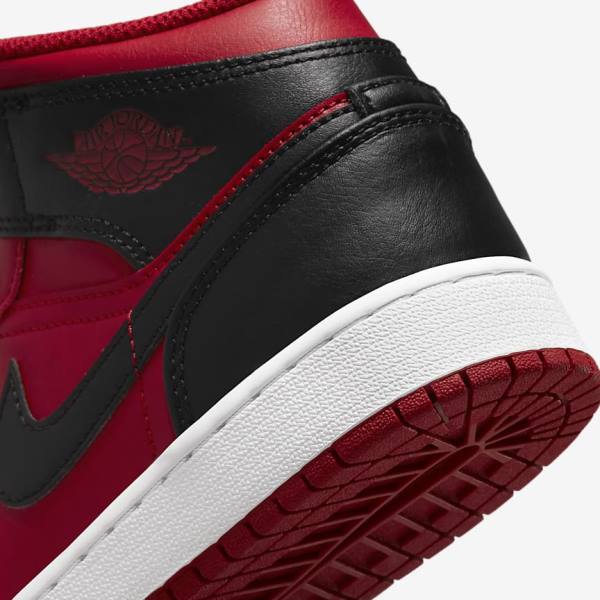 Trampki Dziecięce Nike Air Jordan 1 Mid Older Czerwone Białe Czarne | NK789GXC