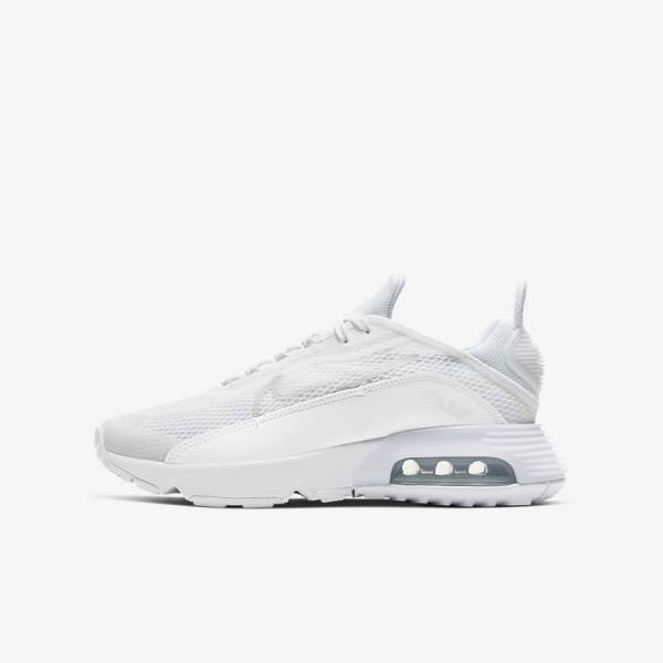 Trampki Dziecięce Nike Air Max 2090 Older Białe Szare Białe | NK089UXE