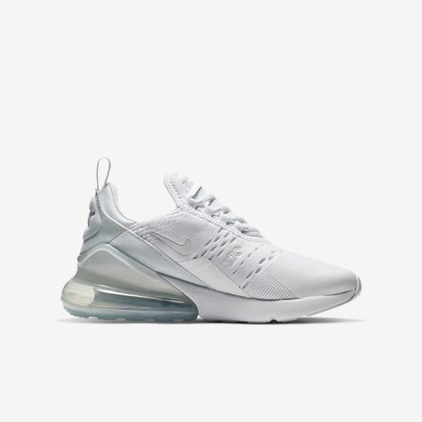 Trampki Dziecięce Nike Air Max 270 Older Białe Metal Srebrne Białe | NK563TJS